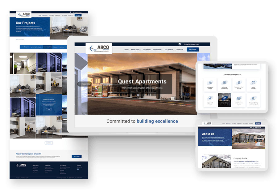 Dream Futureit created the website for construction company ARCO to present their services